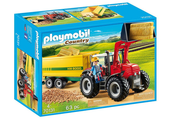 Playmobil, zestaw figurek Duży traktor z przyczepą Playmobil