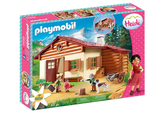 Playmobil, zestaw figurek Heidi z dziadkiem w górskiej chatce Playmobil