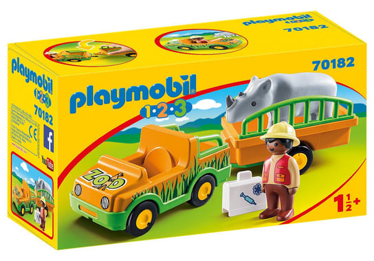 Playmobil, zestaw figurek Pojazd do transportu nosorożca Playmobil