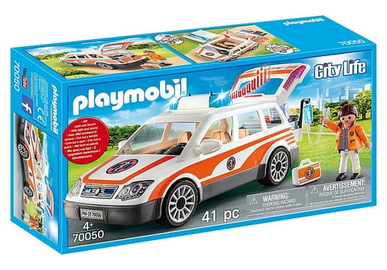 Playmobil, zestaw figurek Samochód ratowniczy ze światłem i dźwiękiem Playmobil