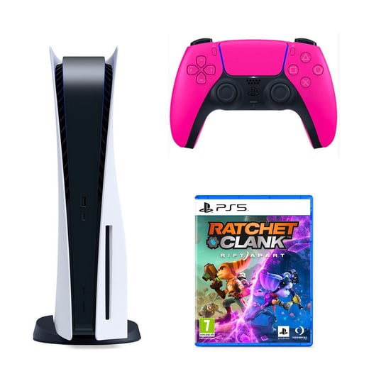 PlayStation 5 Konsola B Chassis + Kontroler bezprzewodowy DualSense Pink+ Gra PS5 Ratchet & Clank: Rift Apart Sony Interactive Entertainment
