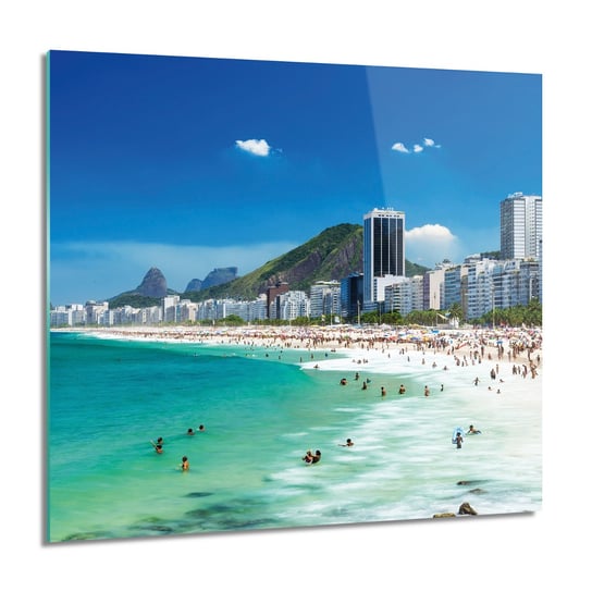 Plaża Copacabana do kuchni obraz na szkle, 60x60 cm ArtPrintCave