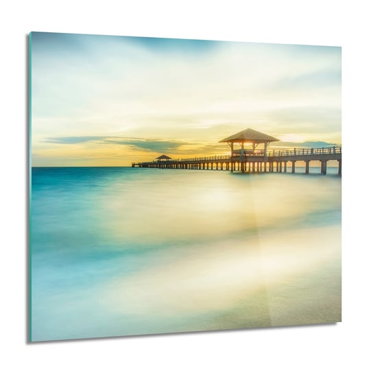 Plaża molo Azja grafika foto szklane ścienne, 60x60 cm ArtPrintCave