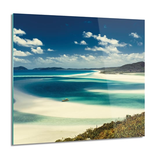 Plaża morze mielizna foto na szkle ścienne, 60x60 cm ArtPrintCave