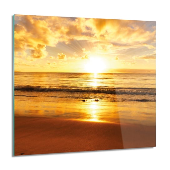 Plaża zachód słońca obraz szklany 60x60 cm ArtPrintCave