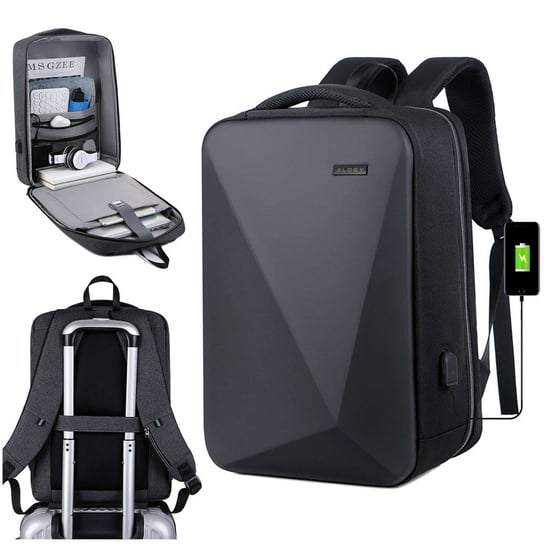Plecak antykradzieżowy Alogy Urban Safe na laptopa 15,6" z portem USB duży wodoodporny Unisex Czarny Alogy