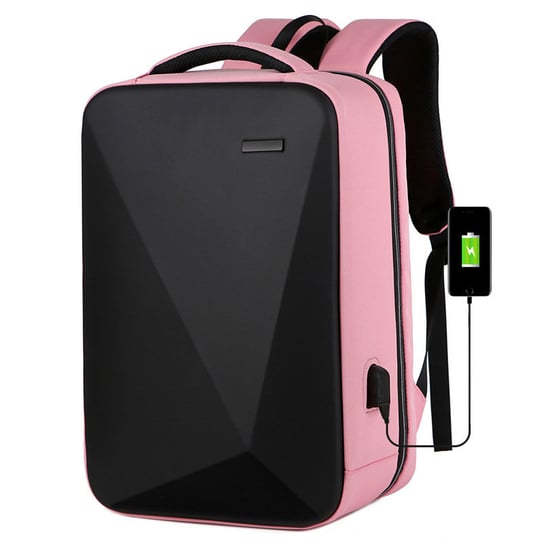 Plecak Biznesowy Laconi Ze Skorupą na Laptop Antykradzieżowy Różowy One Size Inna marka