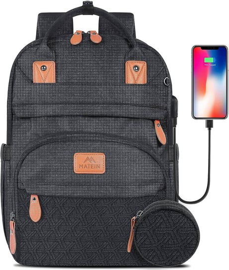 Plecak biznesowy podróżny MATEIN NTE na laptopa 17,3”, kolor czarny, 48x33x18 cm MATEIN