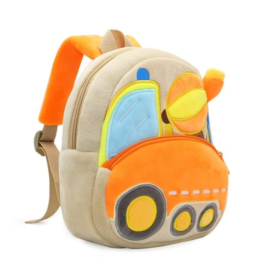 Plecak dla przedszkolaka chłopca do przedszkola Betoniarka przedszkolny dwukomorowy No Brand