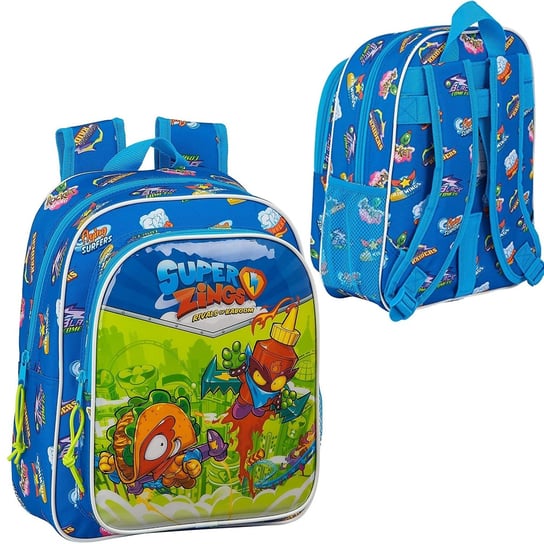 Plecak dla przedszkolaka dla chłopca niebieski Magic Box Super Zings dwukomorowy Magic Box