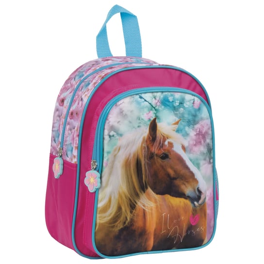 Plecak dla przedszkolaka dla dzieci różowy Derform konie jednokomorowy Konie