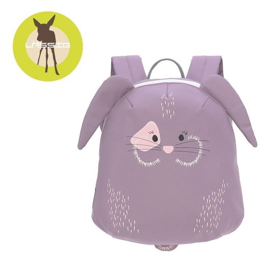 Plecak dla przedszkolaka dla dziewczynki fioletowy Lassing About Friends króliczek jednokomorowy Lassig