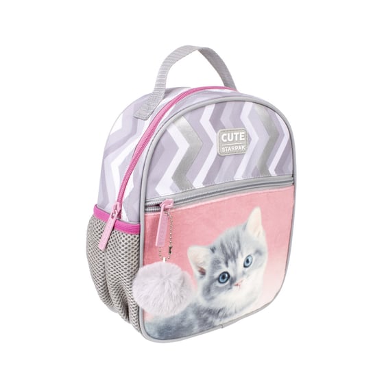 Plecak dla przedszkolaka dla dziewczynki różowy Starpak Kot jednokomorowy Starpak