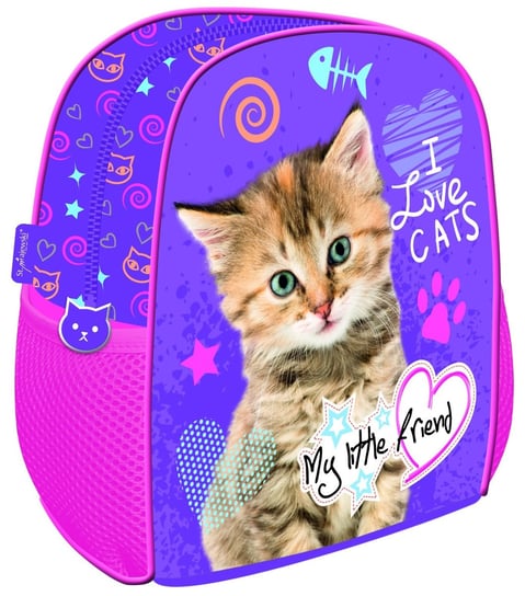 Plecak dla przedszkolaka dla dziewczynki St.Majewski kot jednokomorowy St.Majewski