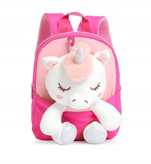 Plecak dla przedszkolaka dziewczynki różowy jednorożec 2w1 z maskotką jednokomorowy Inna marka
