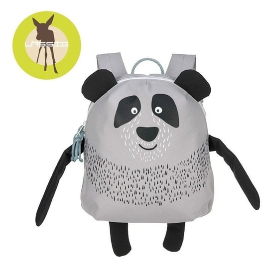 Plecak dla przedszkolaka jasnoszary Lassig panda jednokomorowy Lassig