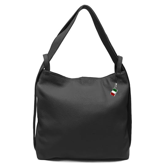 Plecak Florence torba na ramię damski plecak miejski z prawdziwej skóry czarny OTF611S Florence
