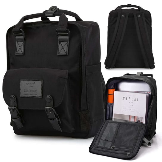 Plecak Himawari torba na laptopa 14.1 pojemny wodoodporny Uniwersalny 17l Travel Backpack Vintage Czarny 4kom.pl