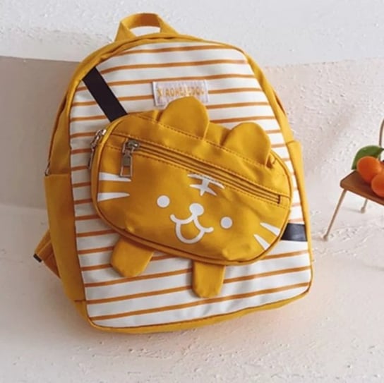 Plecak Młodzieżowy Dziecięcy W Paski Z Kotkiem Żółty myHomelife