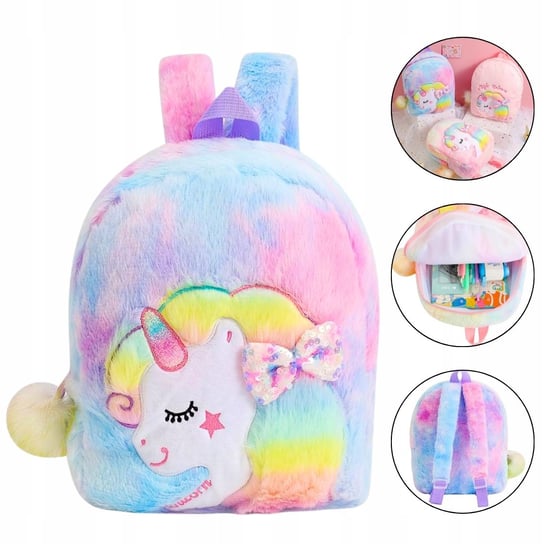 Plecak Pluszowy Plecaczek Unicorn Dla Dziecka Do Przedszkola Jednorożec Inna marka