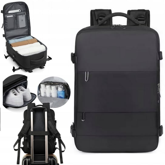 Plecak podróżny do samolotu D-Pro Nylon Travel Backpack 30L Lite 45x32x15  (Black) D-pro