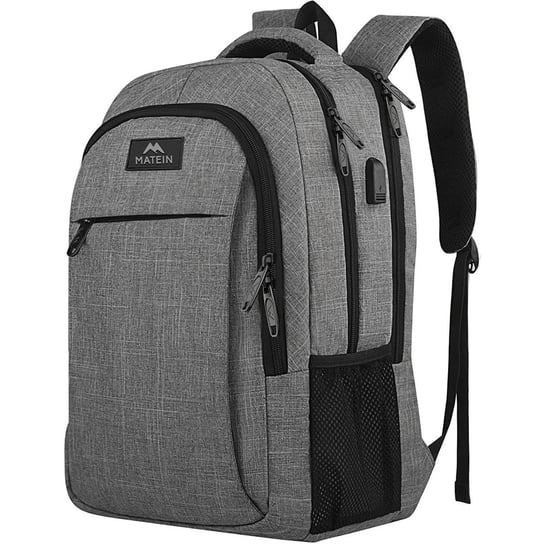 Plecak podróżny miejski MATEIN na laptopa 15,6”, kolor szary, 45x30x20 cm MATEIN