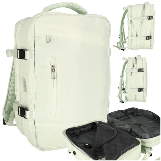 Plecak Podróżny Na Laptopa Rozkładany 26-36L Kabel Usb Pojemny Wodoodporny Zielony Inna marka