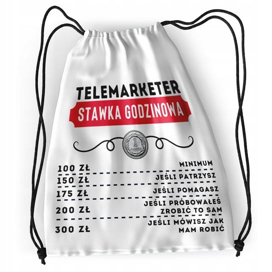 Plecak Sportowy Szkolny Telemarketera Worek Torba z Nadrukiem ze Zdjęciem Inna marka