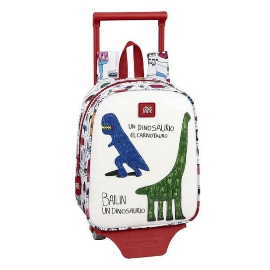Plecak szkolny dla chłopca biały Algo de Jaime dinozaury jednokomorowy algo de jaime