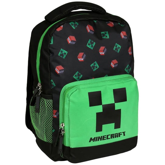 Plecak szkolny dla chłopca czarno-zielony Minecraft jednokomorowy Minecraft