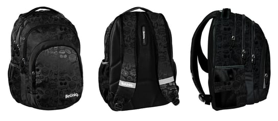 Plecak szkolny dla chłopca czarny Be Uniq. trzykomorowy Be Uniq.