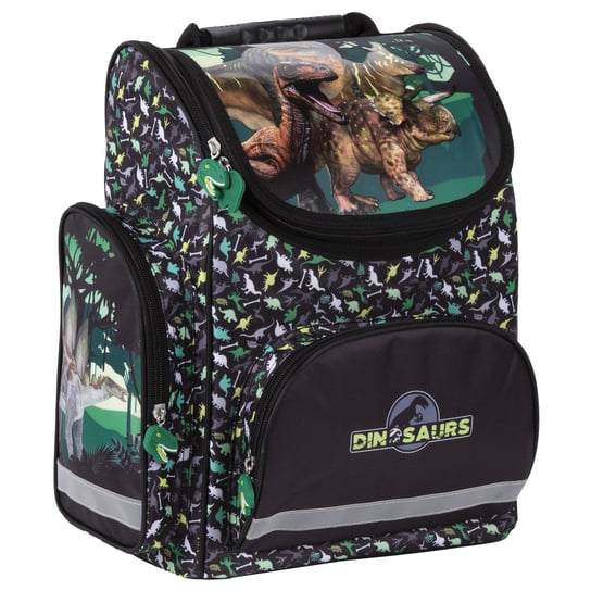 Plecak szkolny dla chłopca czarny Derfom Dinosaurus jednokomorowy Derform