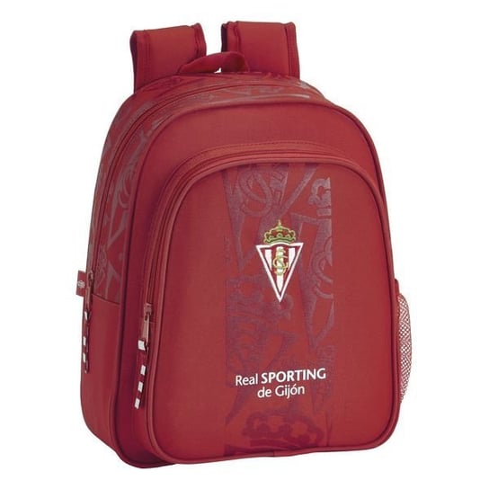Plecak szkolny dla chłopca czerwony Real Sporting de Gijón piłka nożna real sporting de gijón