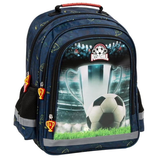 Plecak szkolny dla chłopca Derform piłka nożna trzykomorowy Derform