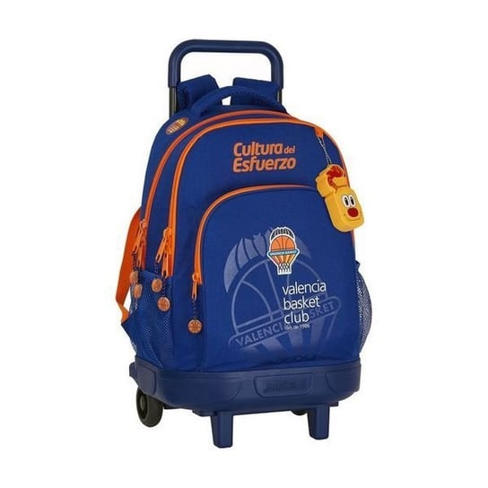 Plecak szkolny dla chłopca granatowy Valencia Basket koszykówka na kółkach valencia basket