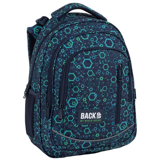 Plecak szkolny dla chłopca i dziewczynki BackUp geometryczny trzykomorowy BackUp