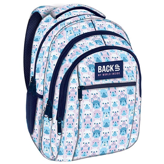 Plecak szkolny dla chłopca i dziewczynki biały BackUp trzykomorowy BackUp