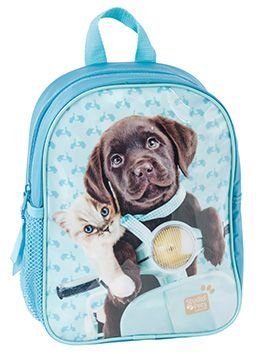 Plecak szkolny dla chłopca i dziewczynki błękitny Paso Studio Pets jednokomorowy Paso