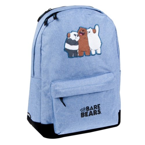 Plecak szkolny dla chłopca i dziewczynki błękitny We Bare Bears jednokomorowy We Bare Bears
