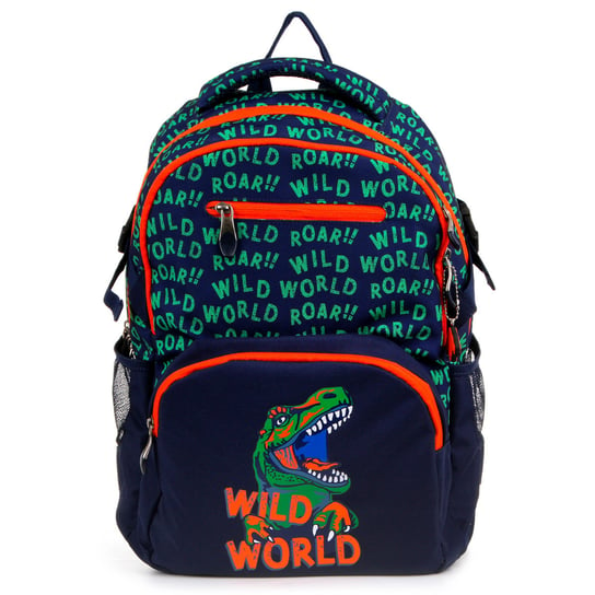 Plecak szkolny dla chłopca i dziewczynki ciemnogranatowy Empik Kolekcja Hello Dino dwukomorowy Empik