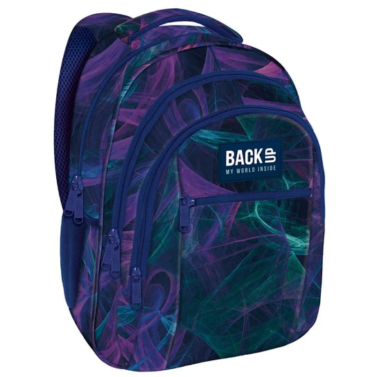 Plecak szkolny dla chłopca i dziewczynki ciemnoniebieski BackUp trzykomorowy BackUp
