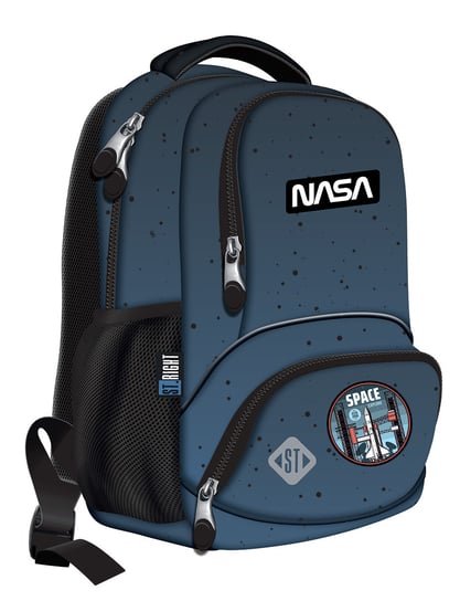 Plecak szkolny dla chłopca i dziewczynki ciemnoniebieski St.Majewski NASA jednokomorowy St.Majewski
