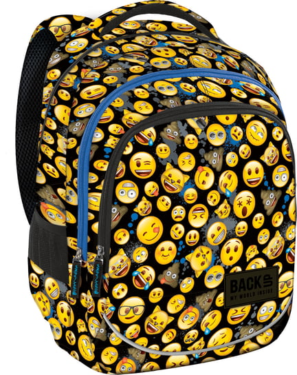 Plecak szkolny dla chłopca i dziewczynki czarny BackUp Emoji trzykomorowy BackUp