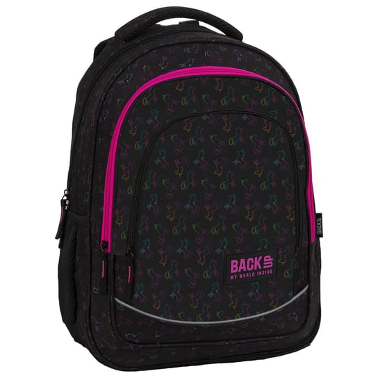 Plecak szkolny dla chłopca i dziewczynki czarny BackUp trzykomorowy BackUp