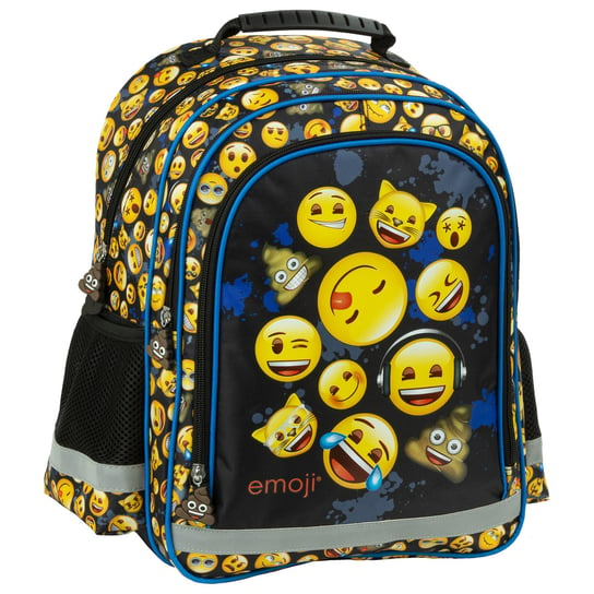 Plecak szkolny dla chłopca i dziewczynki czarny Derform Emoji dwukomorowy Derform
