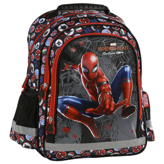 Plecak szkolny dla chłopca i dziewczynki czarny Derform Spider-Man dwukomorowy Derform