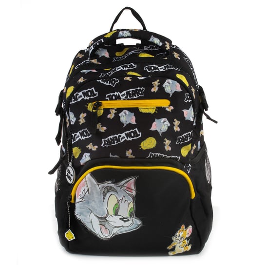 Plecak szkolny dla chłopca i dziewczynki czarny Empik Tom i Jerry Kolekcja Tom & Jerry dwukomorowy Empik