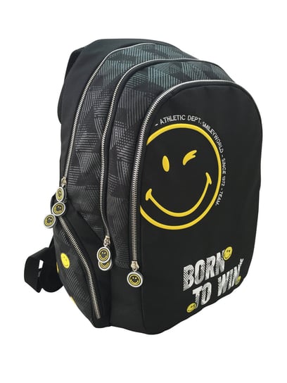 Plecak szkolny dla chłopca i dziewczynki  czarny MST Toys Smiley Winner trzykomorowy MST Toys