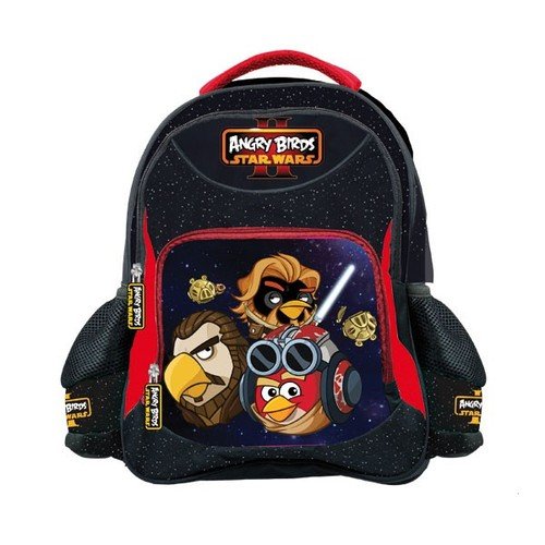 Plecak szkolny dla chłopca i dziewczynki czarny St.Majewski Angry Birds jednokomorowy St.Majewski