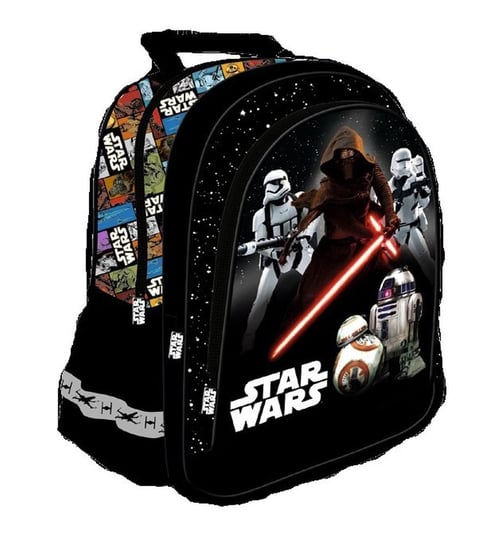 Plecak szkolny dla chłopca i dziewczynki czarny St.Majewski Star Wars dwukomorowy St.Majewski